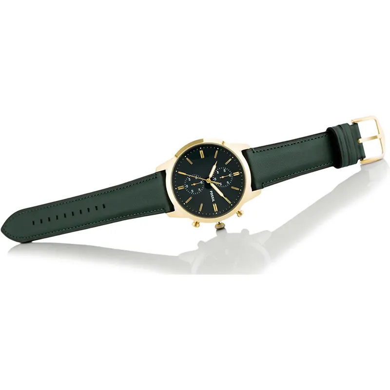 Fossil Townsman Chronograph Dark Green Leather Men's Watch- FS5599